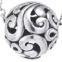 Sterling Silver 18in. Oxidized Round Pendant Necklace