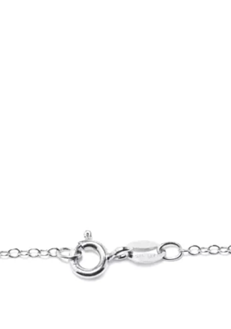 Sterling Silver 18in. Oxidized Round Pendant Necklace