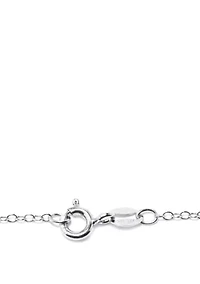 Sterling Silver 18in. Oxidized Round Pendant Necklace