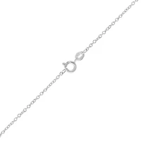 Sterling Silver 18in. Oxidized Round Pendant Necklace