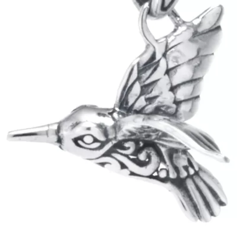 Sterling Silver Bali Hummingbird Pendant Necklace