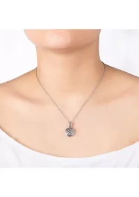 Sterling Silver 18IN Oxidized Round Filigree Necklace