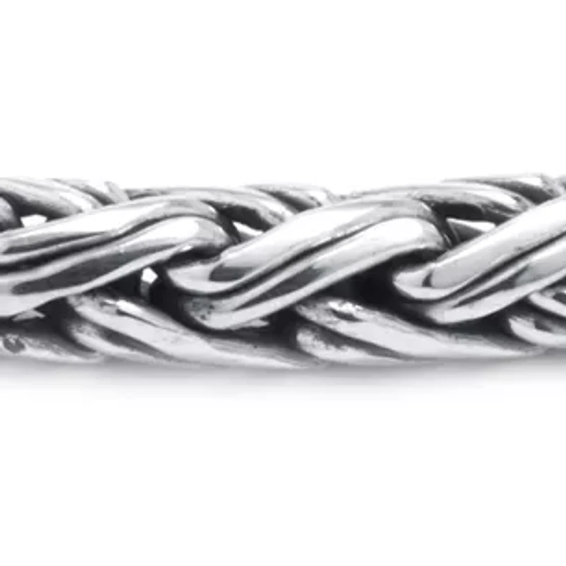 Sterling Silver 7.5in. Oxidized Bali Woven Bracelet