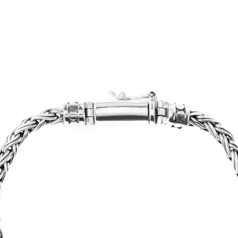 Sterling Silver 7.5in. Oxidized Bali Woven Bracelet