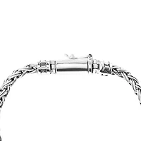 Sterling Silver 7.5in. Oxidized Bali Woven Bracelet