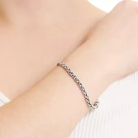 Sterling Silver 7.5in. Oxidized Bali Woven Bracelet