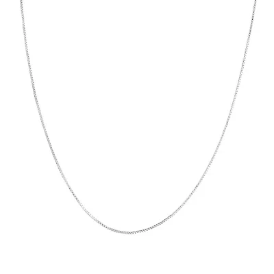 Sterling Silver Box Chain Necklace, 16in., 18in., 20in., 24in., or 30in.