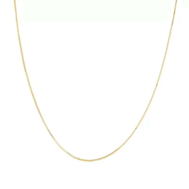 Gold Over Sterling Silver 18IN Box Chain Necklace