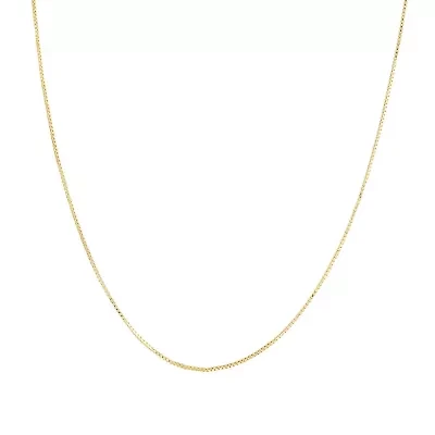 Gold Over Sterling Silver 18IN Box Chain Necklace
