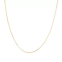 Gold Over Sterling Silver 18IN Box Chain Necklace