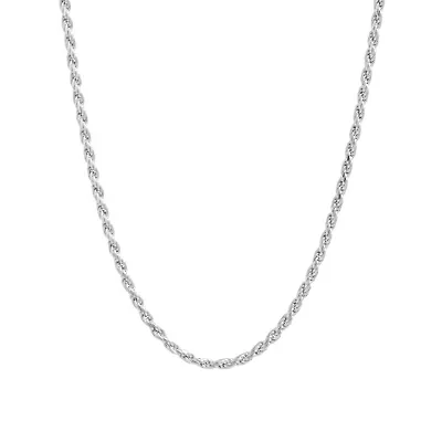 Sterling Silver Diamond-Cut Rope Chain Necklace, 16in. or 18in.
