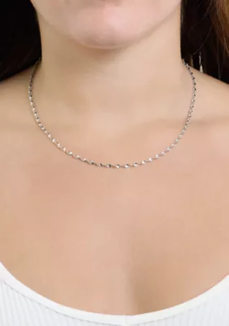 Sterling Silver Twist Chain Necklace