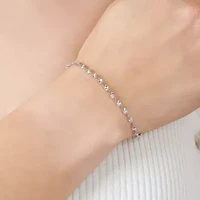 Sterling Silver 7IN Twisted Magic Chain Bracelet