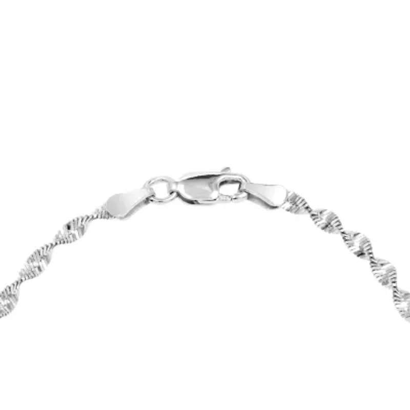 Sterling Silver 7IN Twisted Magic Chain Bracelet
