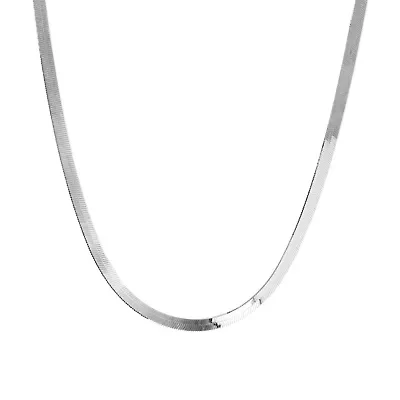 Sterling Silver Herringbone Chain Necklace, 16IN., 18IN., 20IN. Or 24IN.