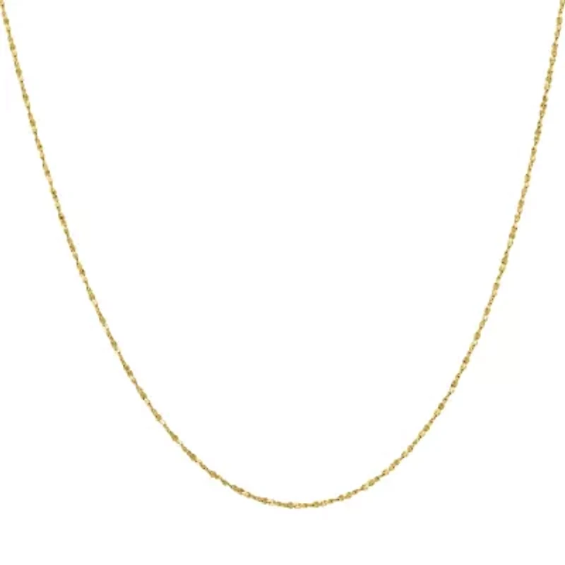 Sterling Silver 030 Gauge Twist Chain Necklace, 18in. 20in. Or 24in.