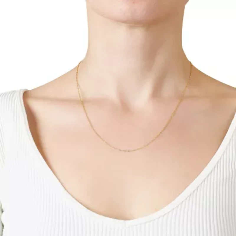 Sterling Silver 030 Gauge Twist Chain Necklace, 18in. 20in. Or 24in.