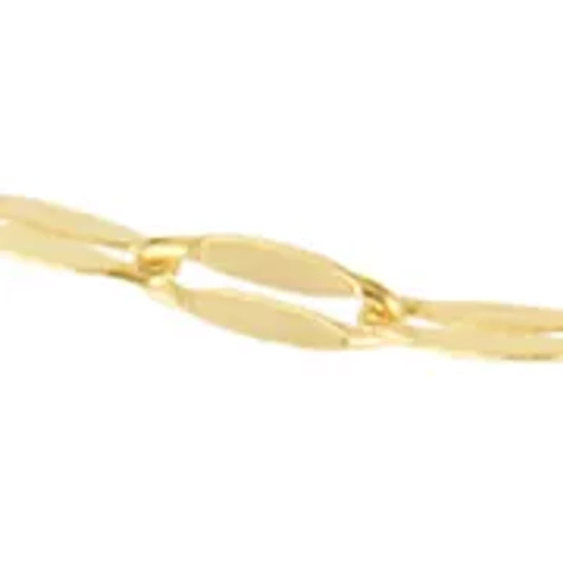 Gold Over Sterling Silver Mirror Chain Bracelet