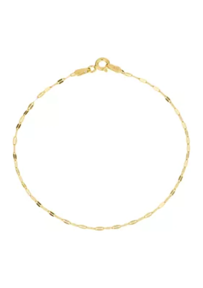 Gold Over Sterling Silver Mirror Chain Bracelet