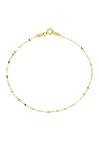 Gold Over Sterling Silver Mirror Chain Bracelet