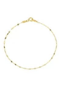 Gold Over Sterling Silver Mirror Chain Bracelet