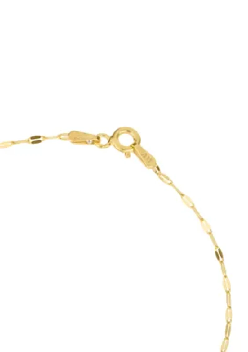 Gold Over Sterling Silver Mirror Chain Bracelet