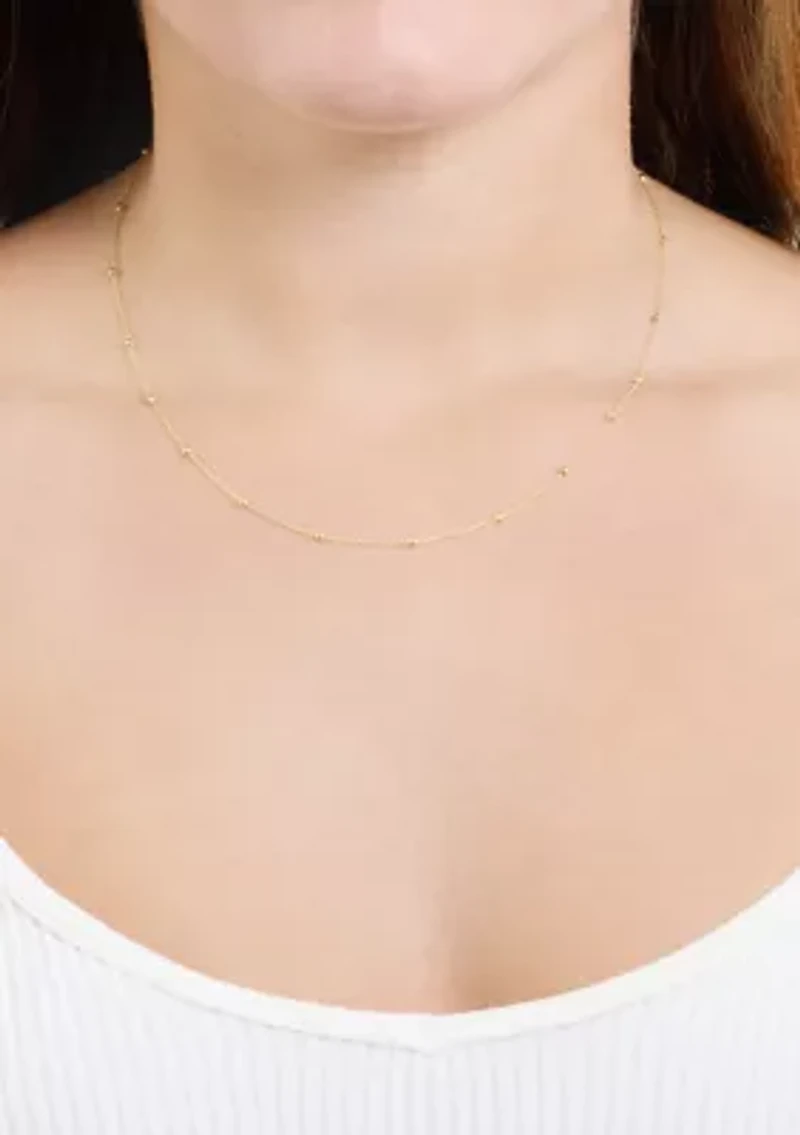 Sterling Silver Beaded Chain Necklace