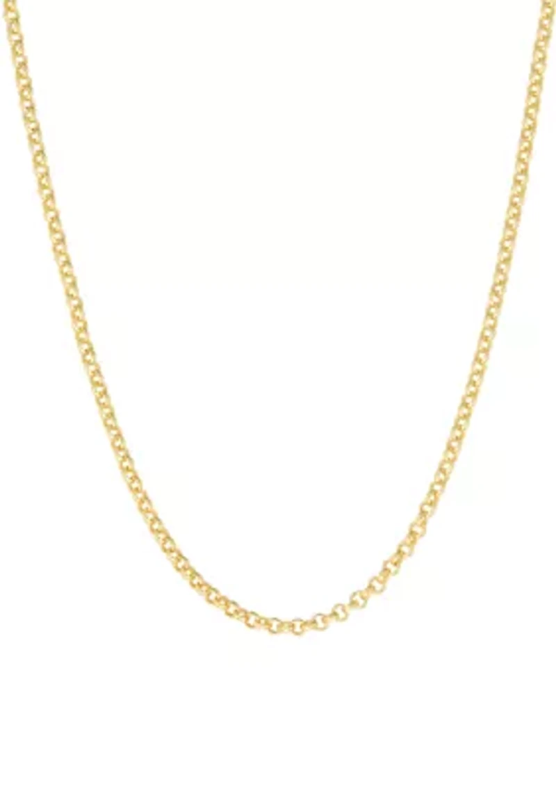 Gold Over Sterling Silver Rolo Chain Necklace