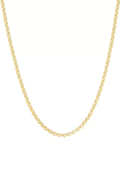 Gold Over Sterling Silver Rolo Chain Necklace