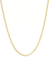 Gold Over Sterling Silver Rolo Chain Necklace
