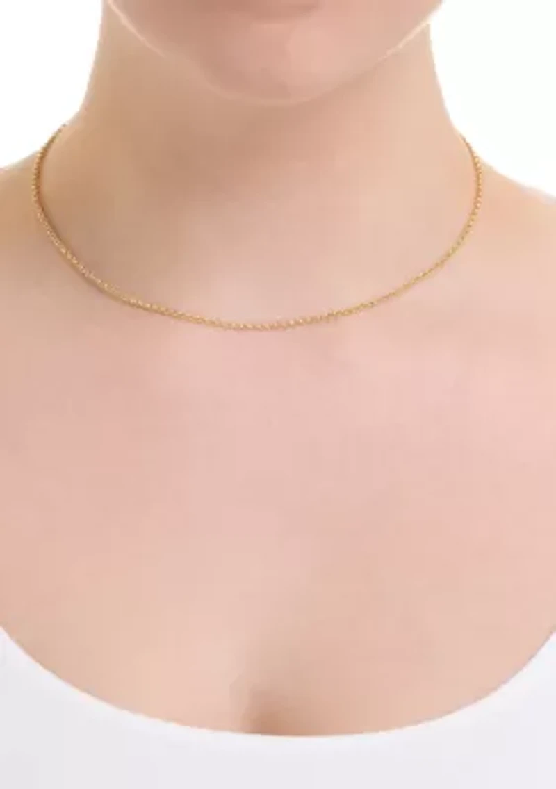 Gold Over Sterling Silver Rolo Chain Necklace