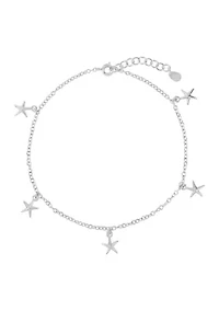 Silver Plated Starfish Charm Anklet