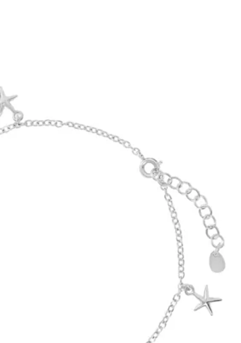 Silver Plated Starfish Charm Anklet