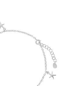 Silver Plated Starfish Charm Anklet