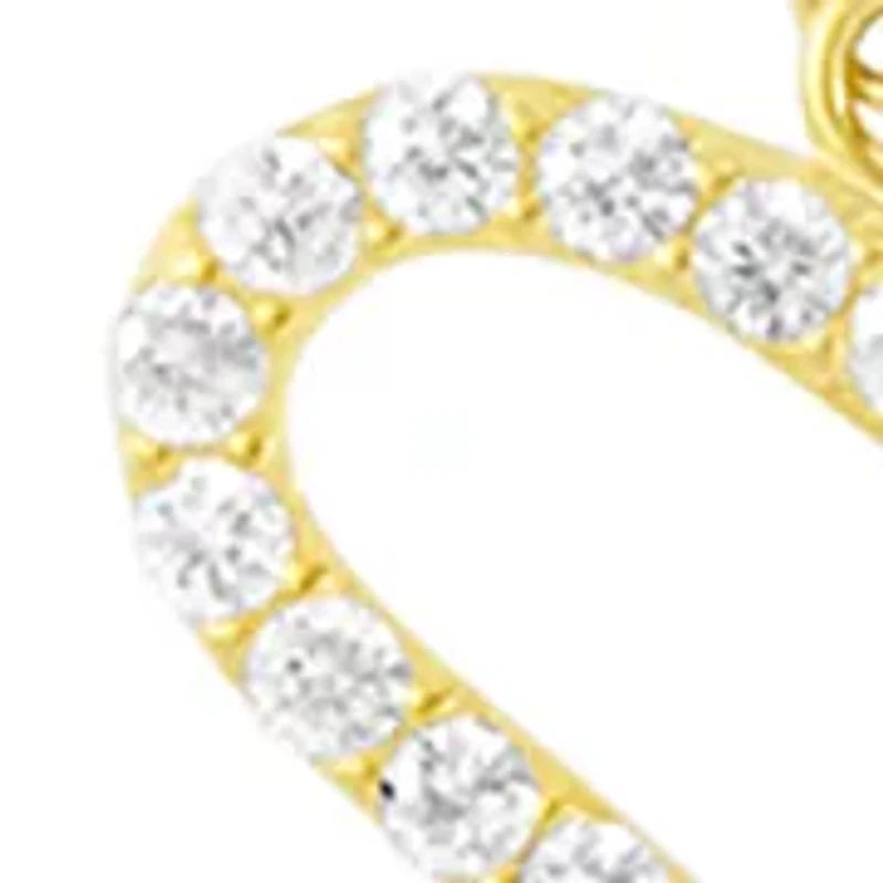 Gold Plated Cubic Zirconia Heart Double Chain Anklet