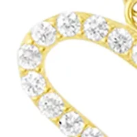 Gold Plated Cubic Zirconia Heart Double Chain Anklet