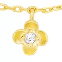 Gold Plated Cubic Zirconia Flower and Evil Eye Anklet