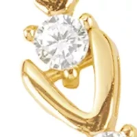 Gold Plated Cubic Zirconia Round Tennis Horseshoe Bracelet