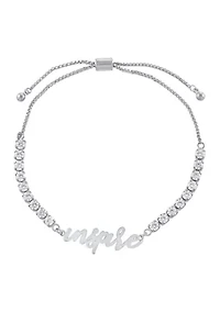 Fine Silver Plated Cubic Zirconia Inspire Bolo Bracelet