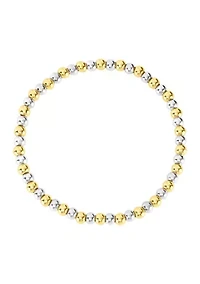Plated Four Millimeter Beaded Stretch Bracelet