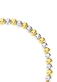 Plated Four Millimeter Beaded Stretch Bracelet