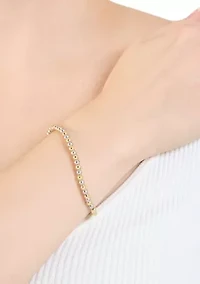 Plated Four Millimeter Beaded Stretch Bracelet