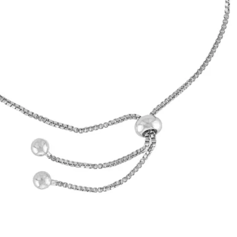 Silver Plated Aqua Glass Guardian Eye Bolo Bracelet