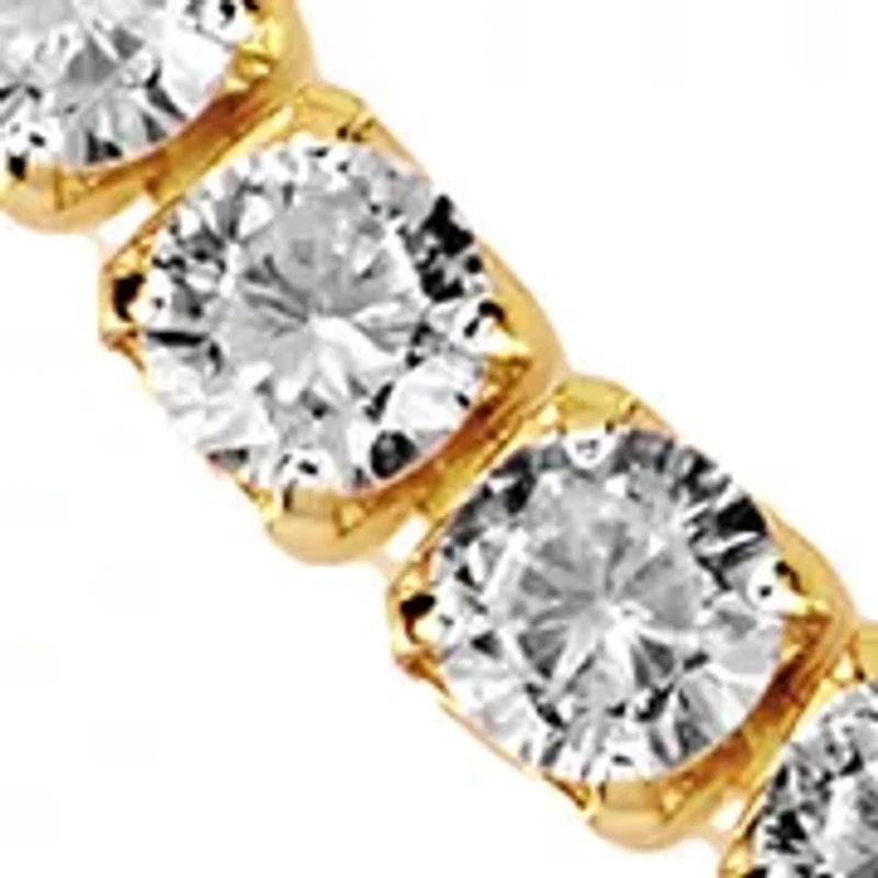 Gold Plated Cubic Zirconia and Mariner Chain Tennis Bracelet