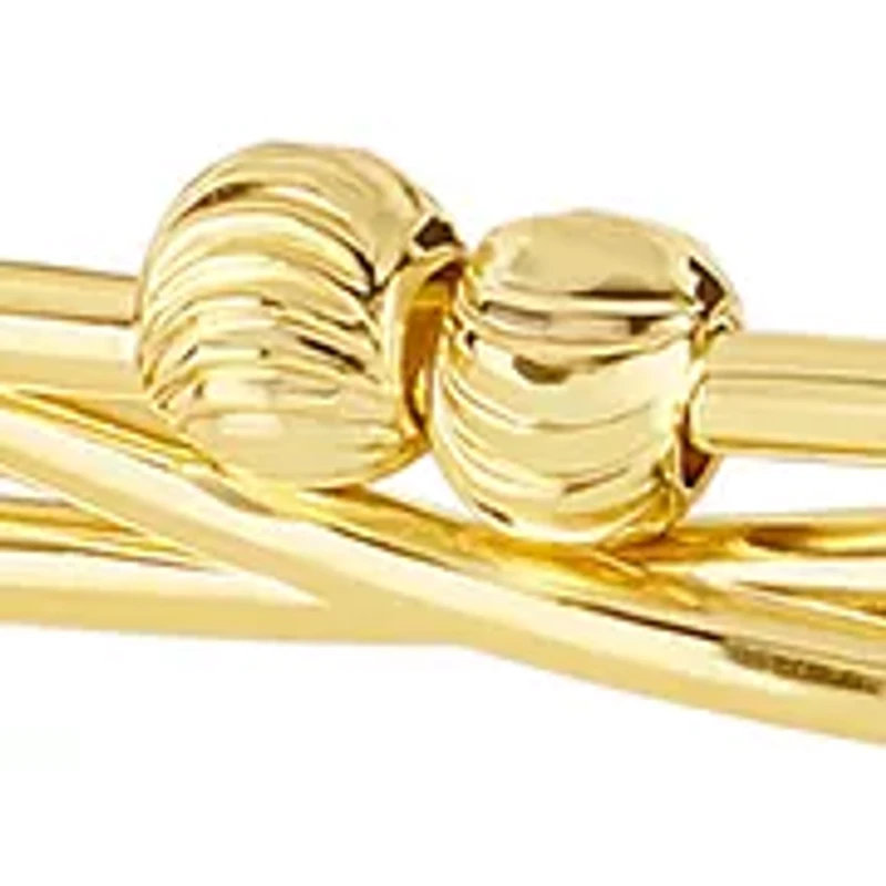 Plated Beaded Twist Endcap Ball Cuff Bracelet