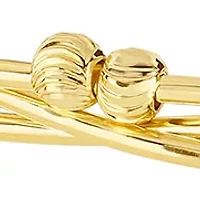 Plated Beaded Twist Endcap Ball Cuff Bracelet