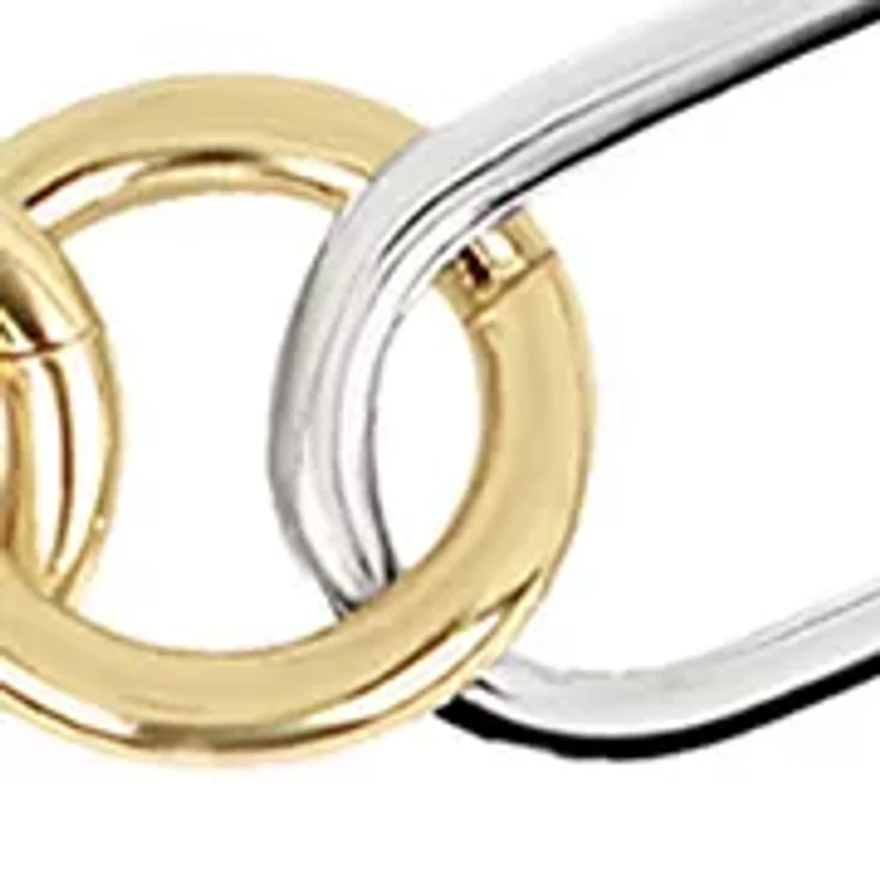 Two Tone Plated Ring Paperclip Bracelet