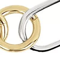 Two Tone Plated Ring Paperclip Bracelet