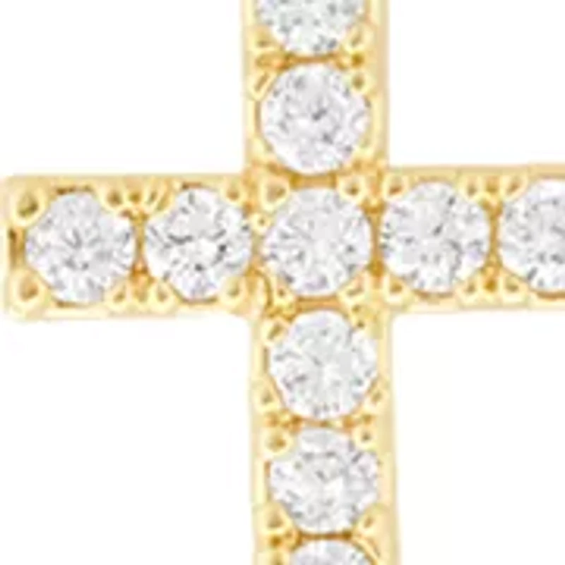 Gold Plated Cubic Zirconia Cross Bracelet