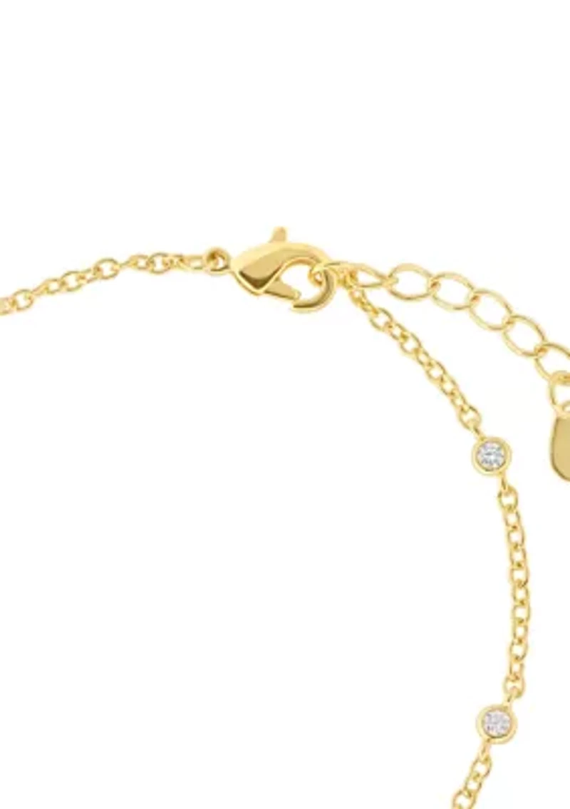 Gold Plated Cubic Zirconia Cross Bracelet